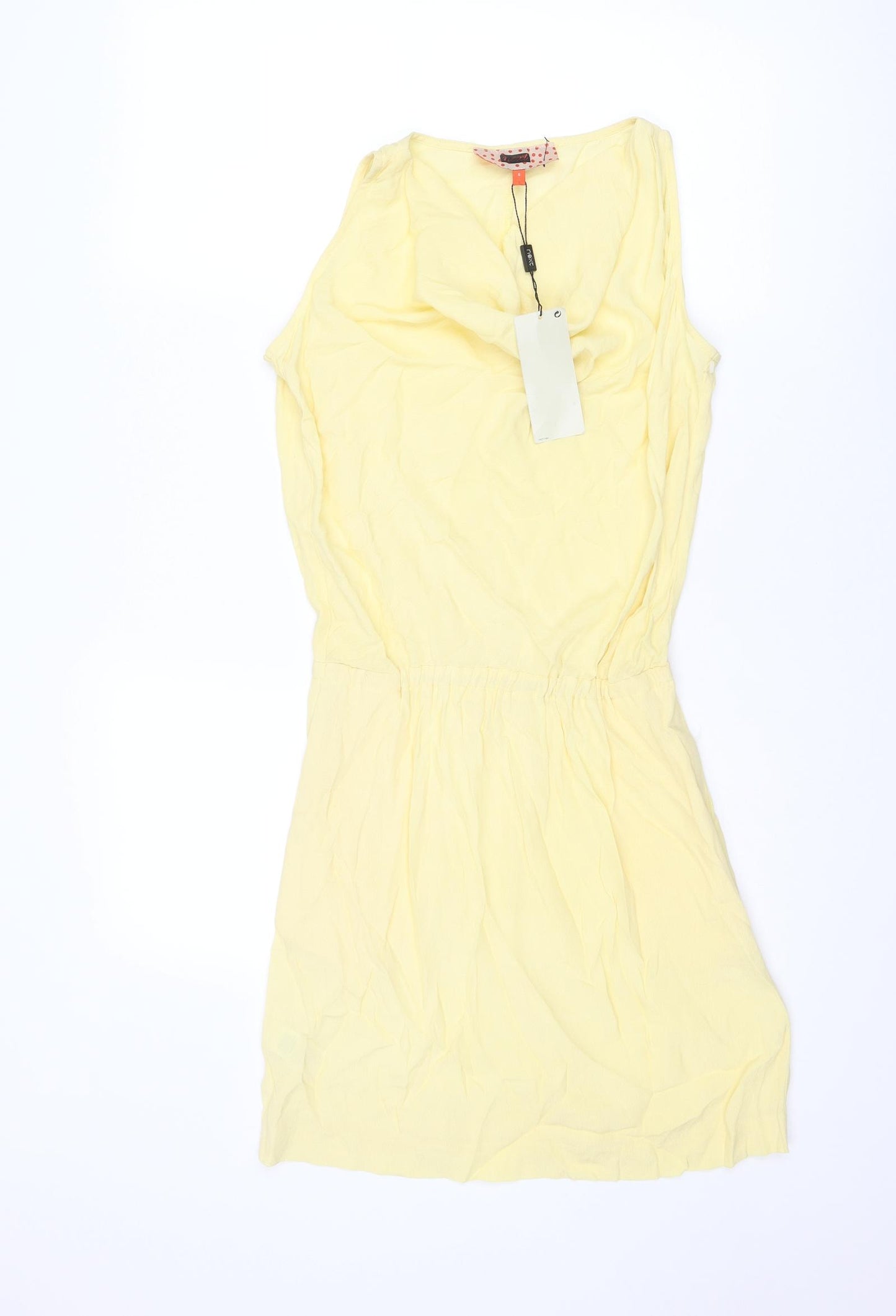 NEXT Womens Yellow Viscose A-Line Size 6 Cowl Neck Pullover