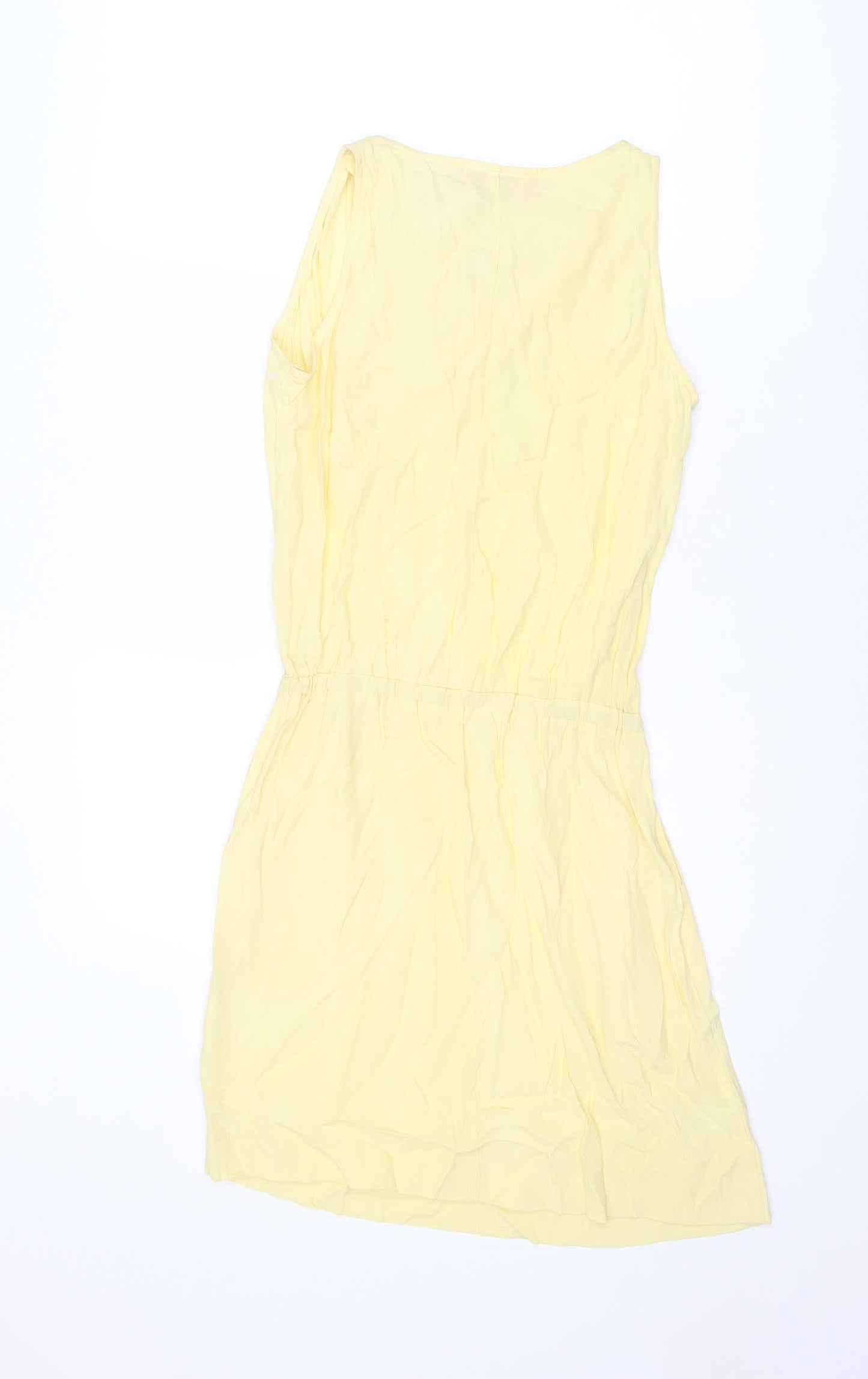 NEXT Womens Yellow Viscose A-Line Size 6 Cowl Neck Pullover