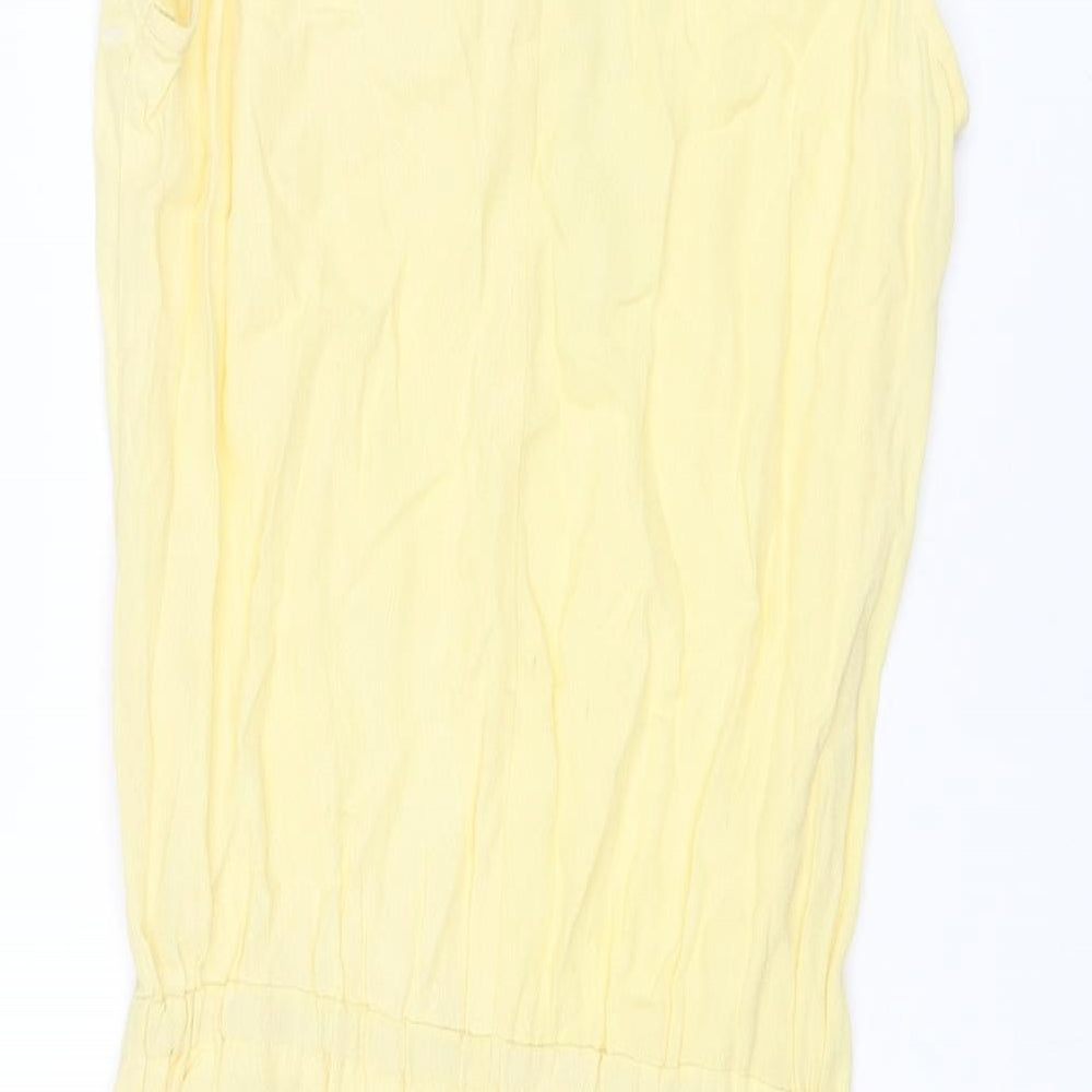 NEXT Womens Yellow Viscose A-Line Size 6 Cowl Neck Pullover