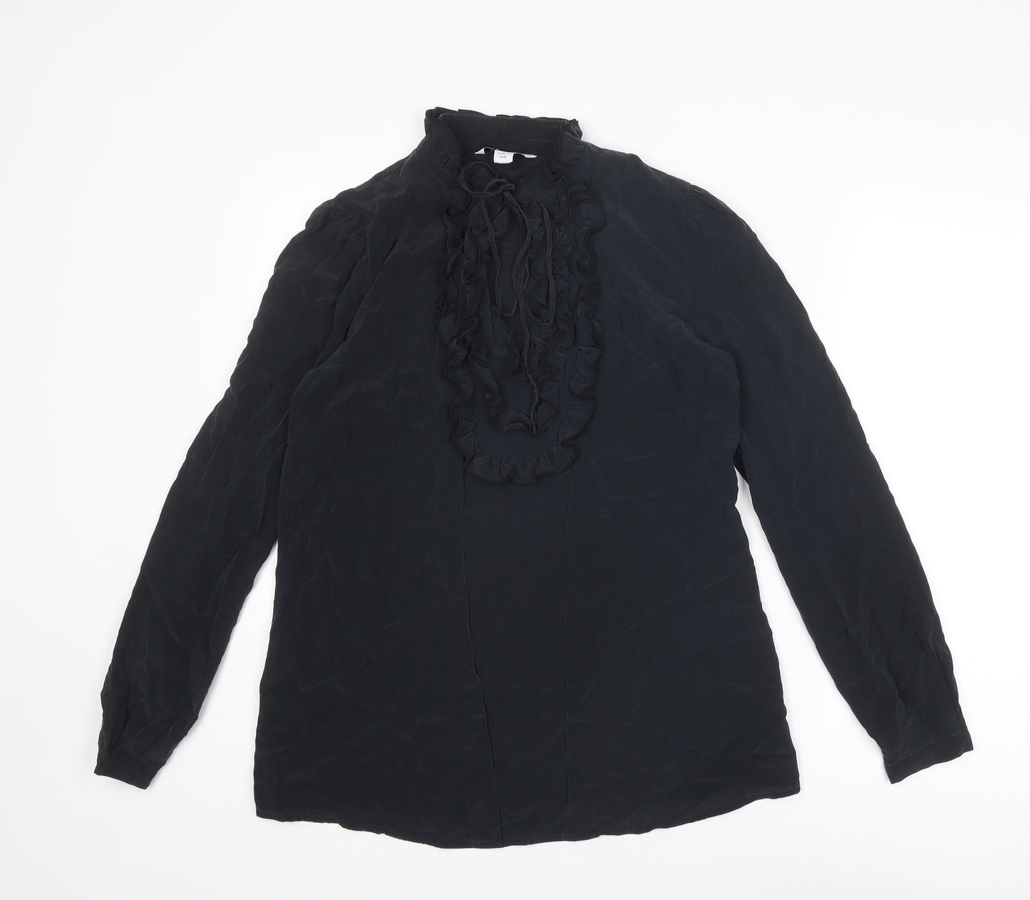 Marella Womens Black Polyester Basic Blouse Size 14 Mock Neck