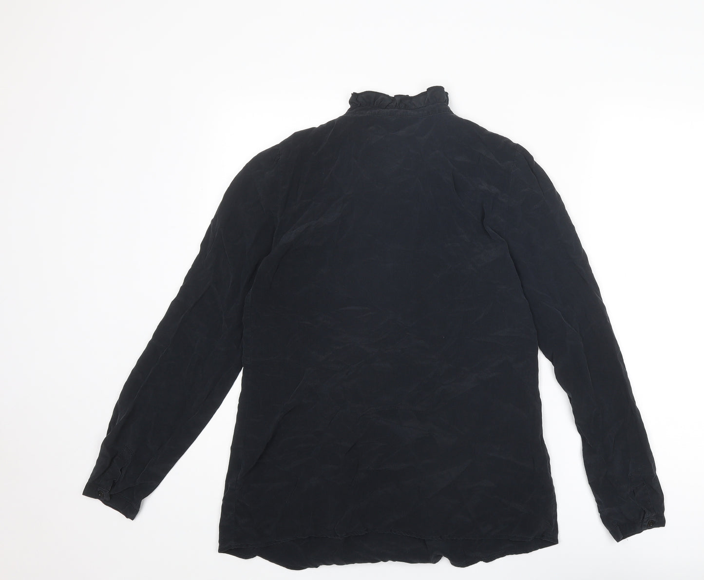 Marella Womens Black Polyester Basic Blouse Size 14 Mock Neck