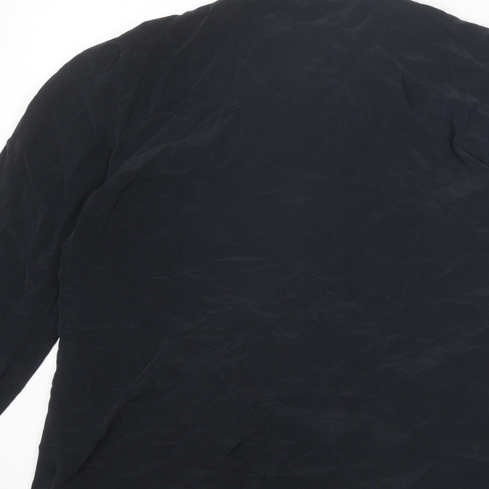 Marella Womens Black Polyester Basic Blouse Size 14 Mock Neck