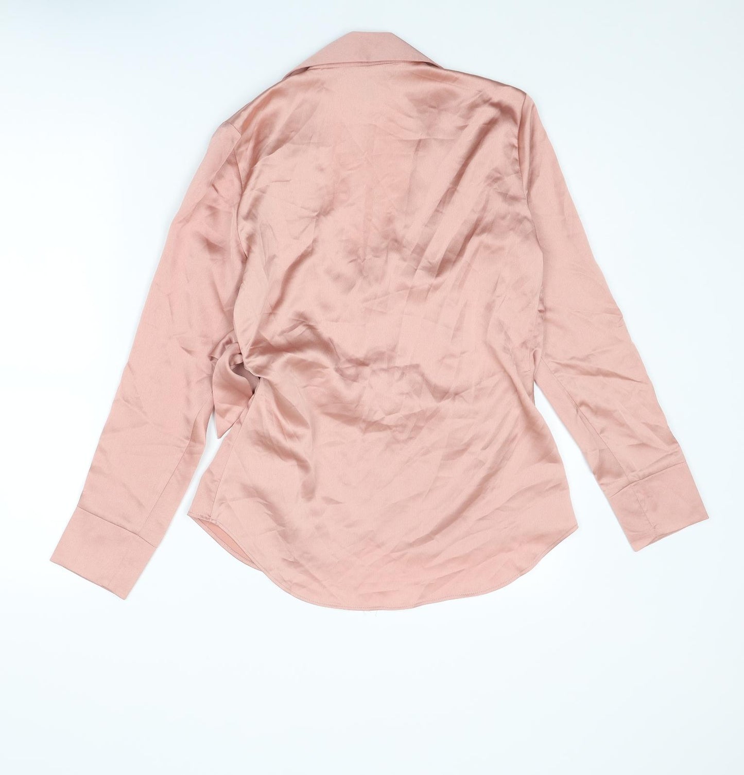 Lipsy Womens Pink Polyester Wrap Blouse Size 10 Collared