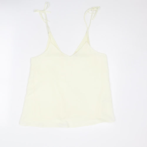River Island Womens Ivory Polyester Camisole Tank Size 8 V-Neck