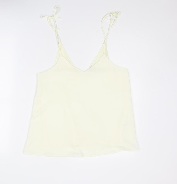 River Island Womens Ivory Polyester Camisole Tank Size 8 V-Neck