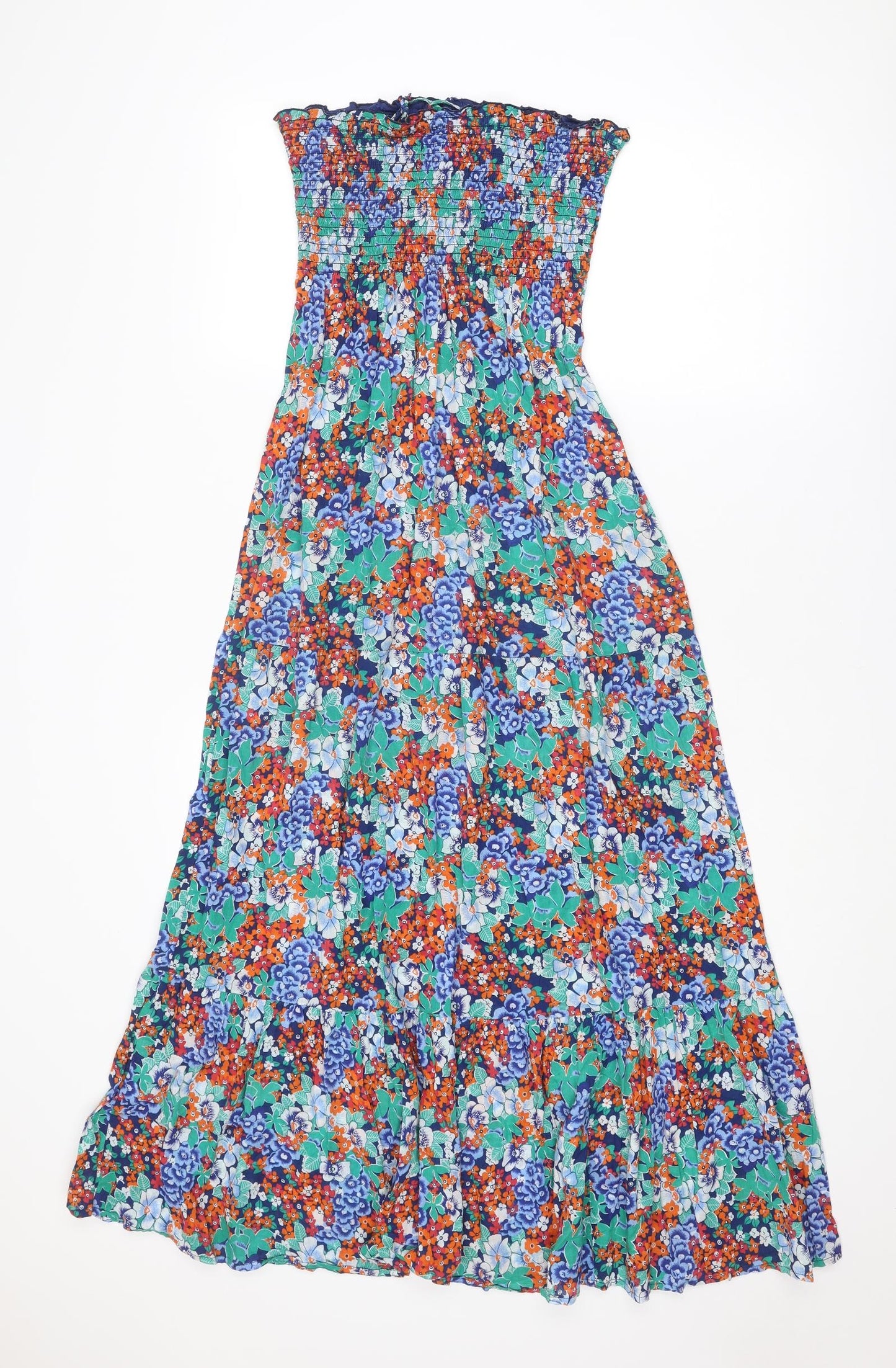 Oasis Womens Multicoloured Floral Polyester Maxi Size 10 Off the Shoulder Pullover