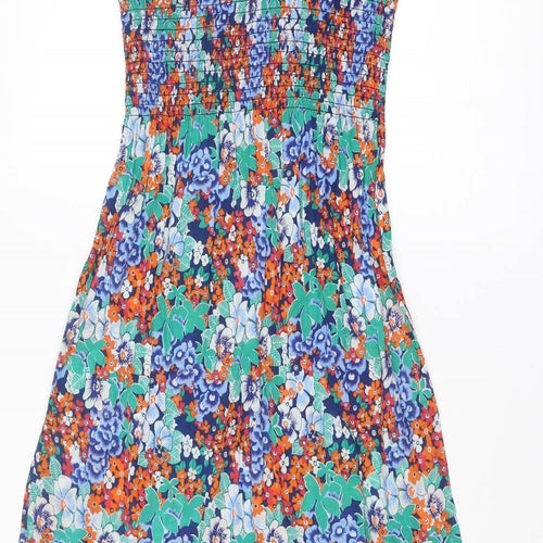 Oasis Womens Multicoloured Floral Polyester Maxi Size 10 Off the Shoulder Pullover