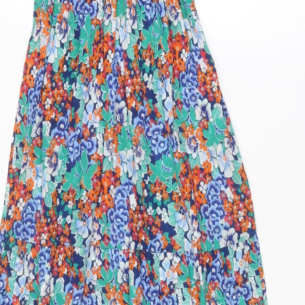 Oasis Womens Multicoloured Floral Polyester Maxi Size 10 Off the Shoulder Pullover