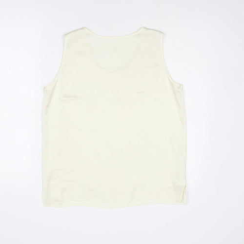 St Michael Womens Ivory Polyester Camisole Tank Size 12 Round Neck