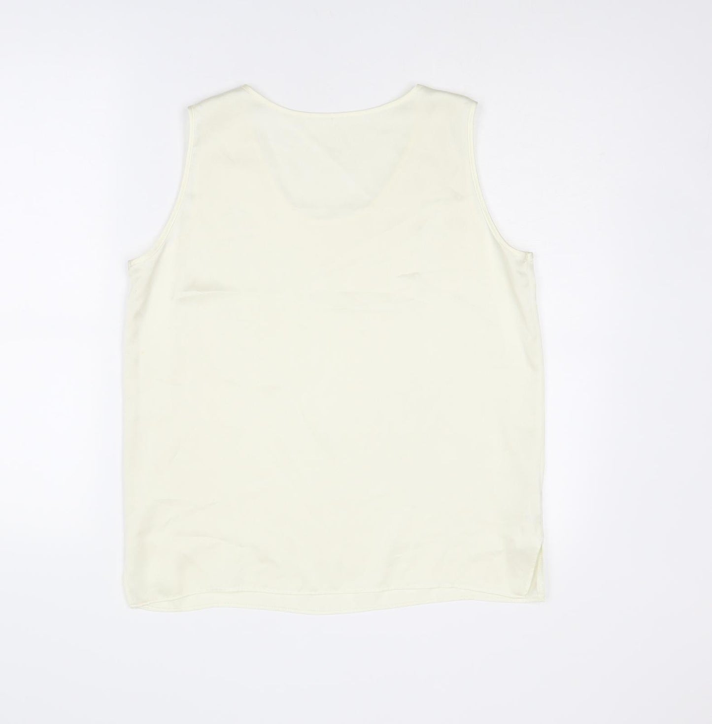 St Michael Womens Ivory Polyester Camisole Tank Size 12 Round Neck