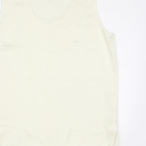 St Michael Womens Ivory Polyester Camisole Tank Size 12 Round Neck