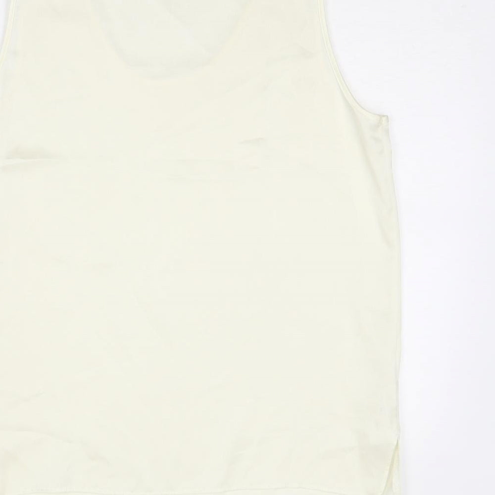 St Michael Womens Ivory Polyester Camisole Tank Size 12 Round Neck