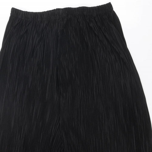 New Look Womens Black Polyester Cropped Trousers Size 8 L23 in Regular - Plisse