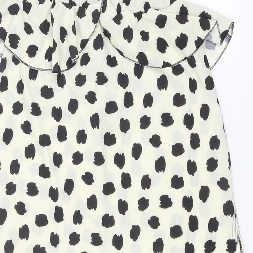 Boohoo Womens Ivory Geometric Polyester A-Line Skirt Size 8