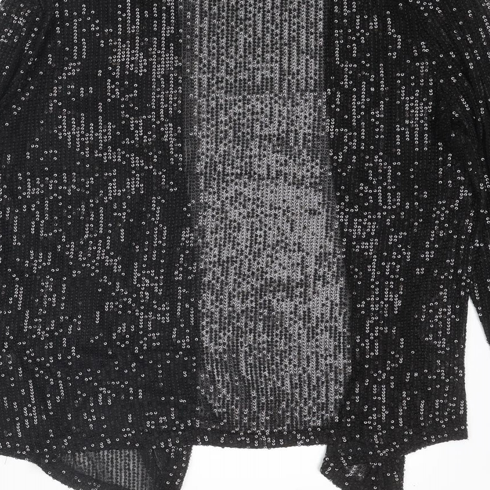 Adiva Womens Black Polyester Basic Blouse Size M V-Neck