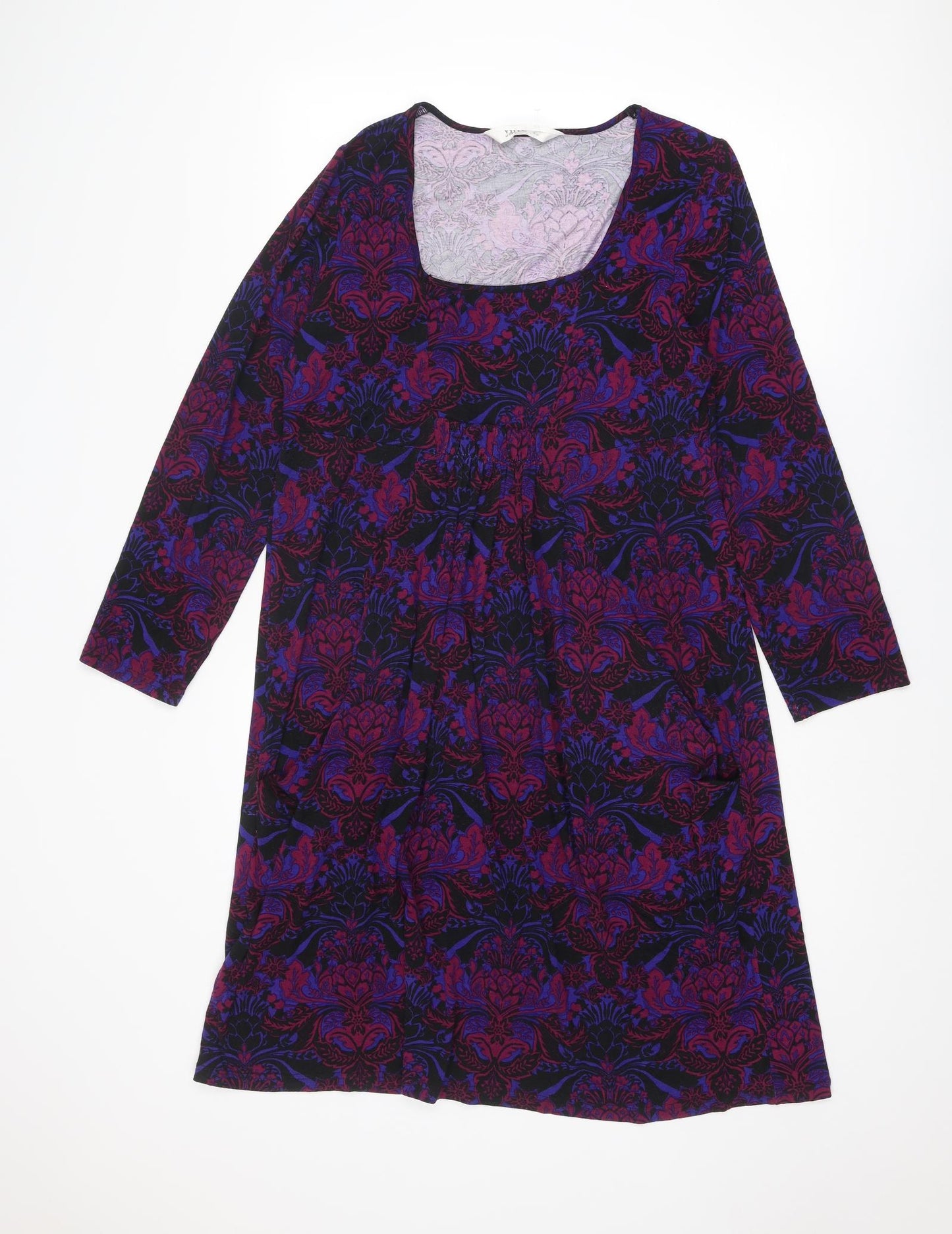 Virtuelle Womens Multicoloured Geometric Viscose A-Line Size XS Scoop Neck Pullover