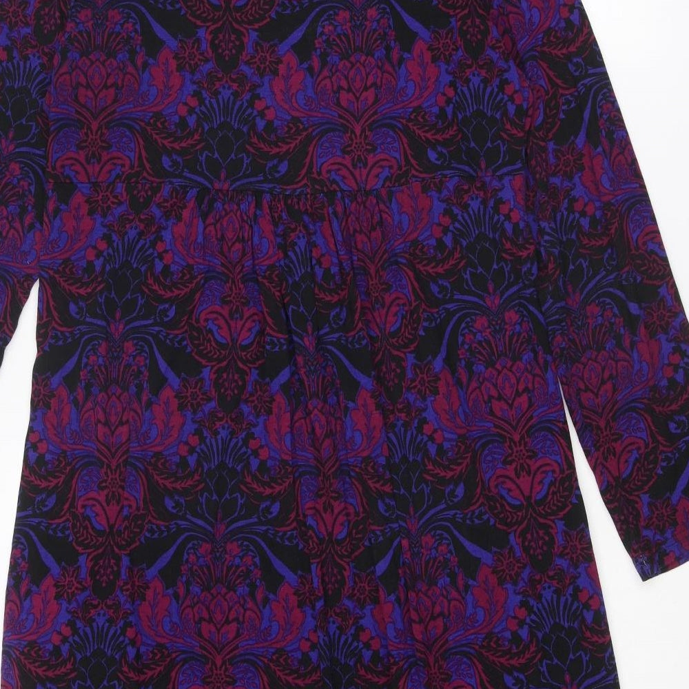 Virtuelle Womens Multicoloured Geometric Viscose A-Line Size XS Scoop Neck Pullover