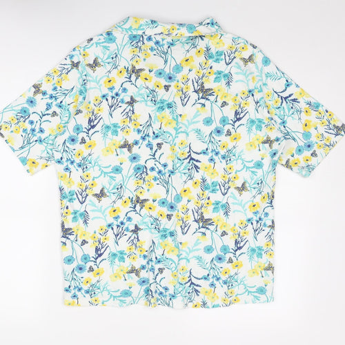 EWM Womens Multicoloured Floral Cotton Basic Blouse Size 18 Collared - Size 18-20