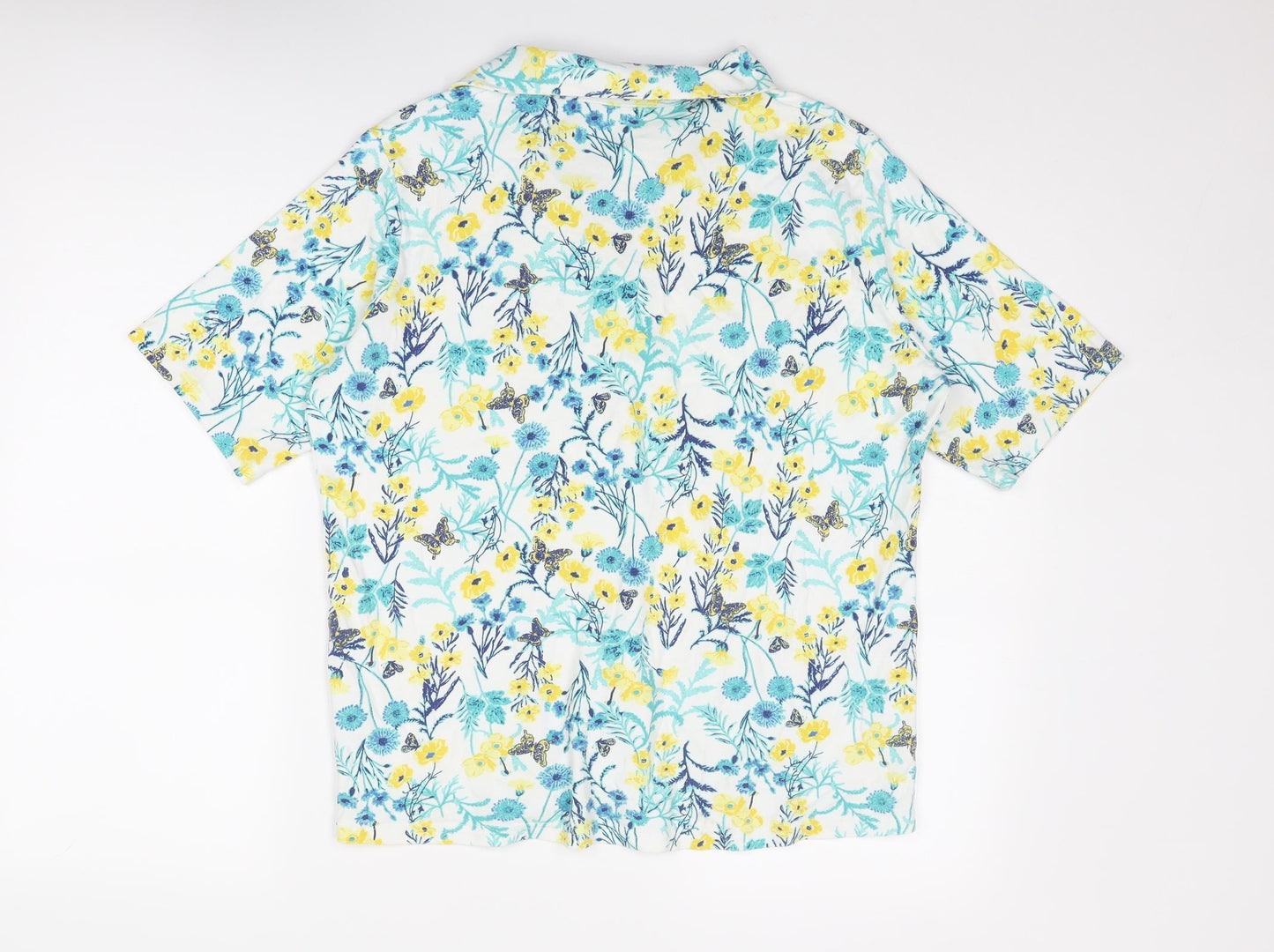 EWM Womens Multicoloured Floral Cotton Basic Blouse Size 18 Collared - Size 18-20