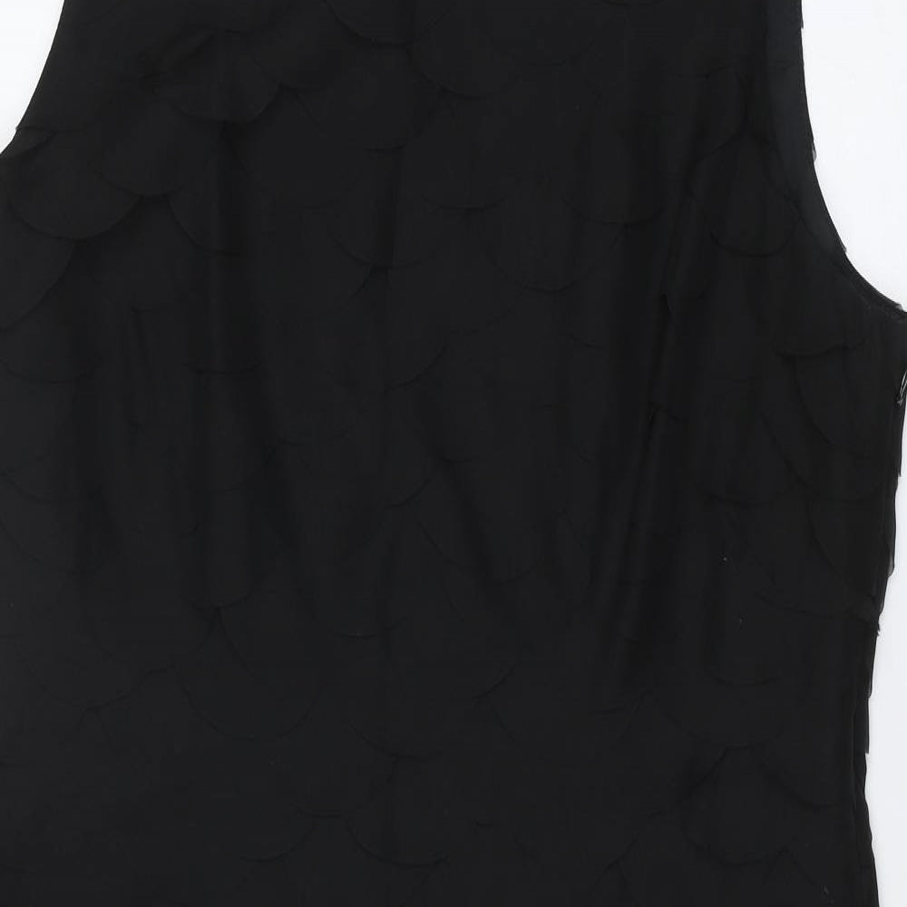 RJR.John Rocha Womens Black Colourblock Polyester Shift Size 16 Boat Neck Zip