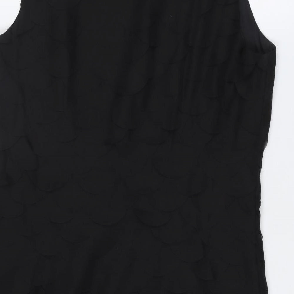 RJR.John Rocha Womens Black Colourblock Polyester Shift Size 16 Boat Neck Zip