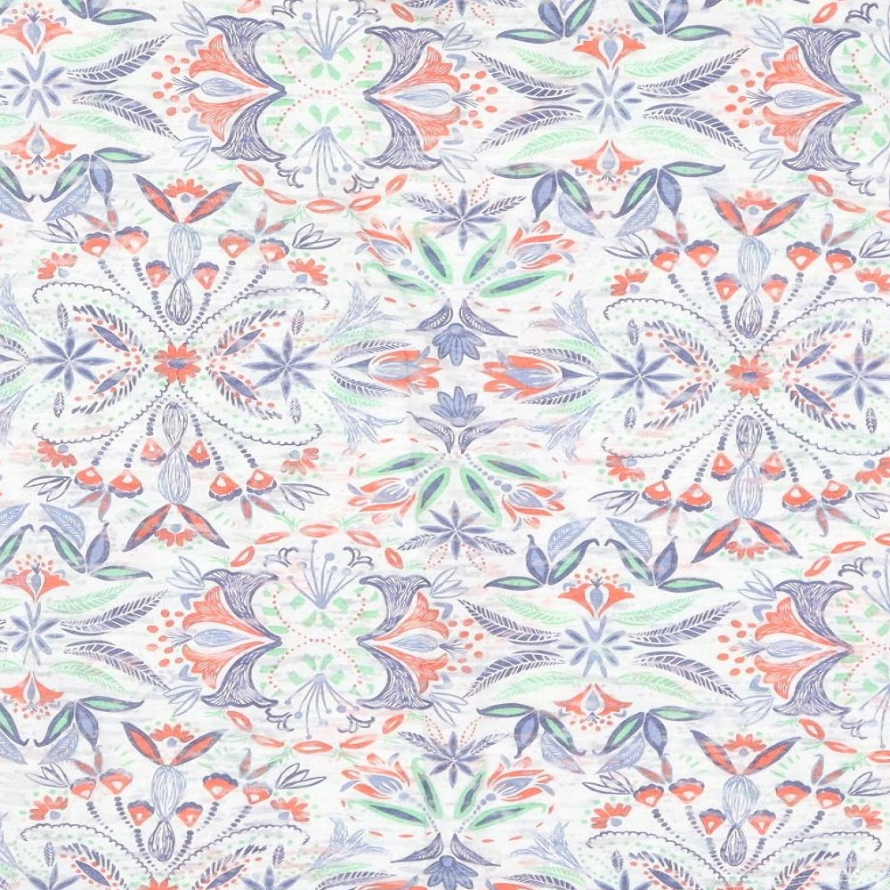 Indigo Womens Multicoloured Geometric Cotton Basic T-Shirt Size 16 Round Neck