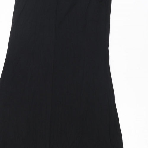 PRETTYLITTLETHING Womens Black Viscose Tank Dress Size 4 V-Neck Pullover