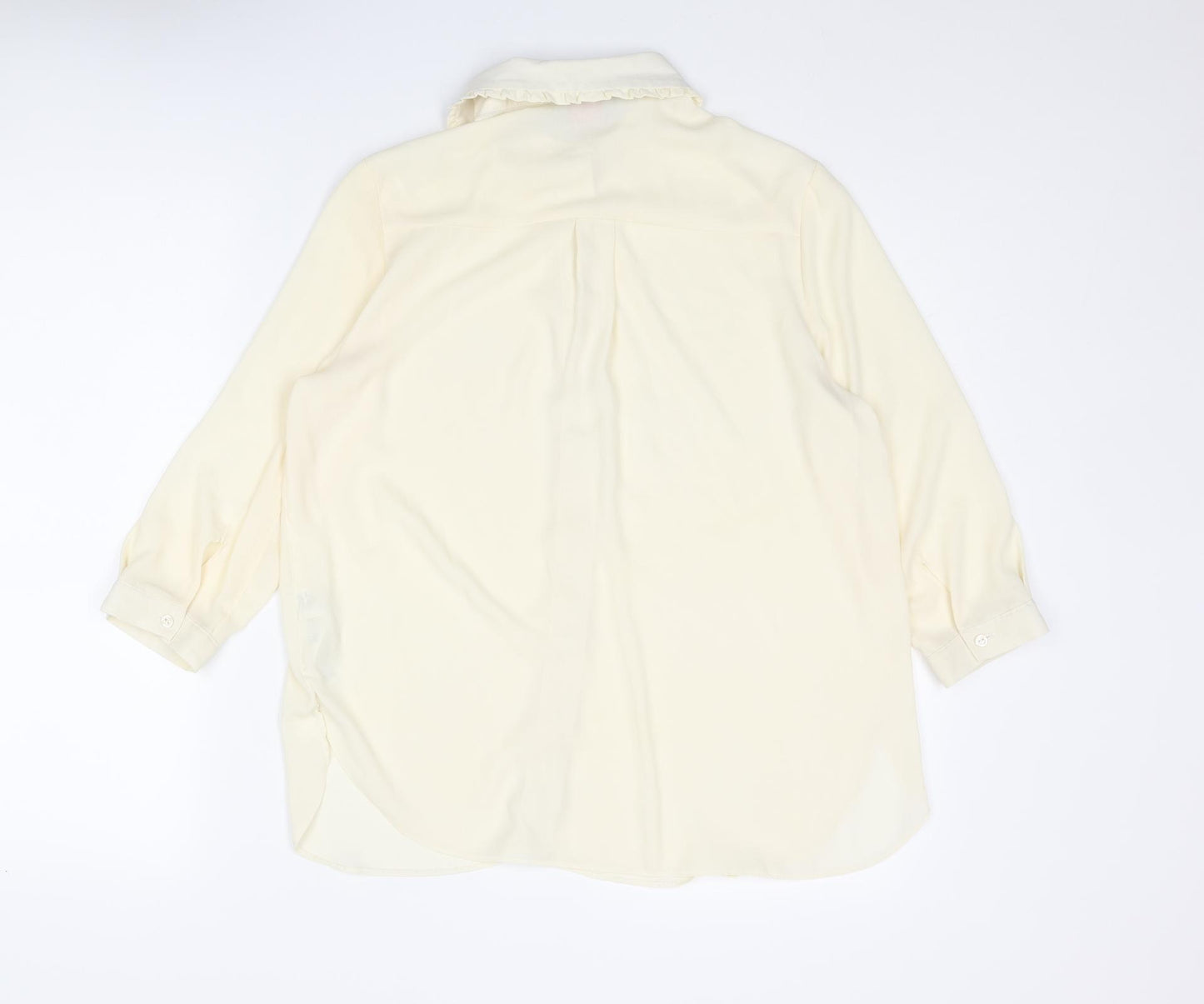 Dorothy Perkins Womens Ivory Polyester Basic Button-Up Size 10 Collared