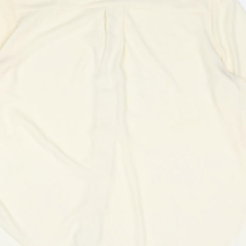 Dorothy Perkins Womens Ivory Polyester Basic Button-Up Size 10 Collared