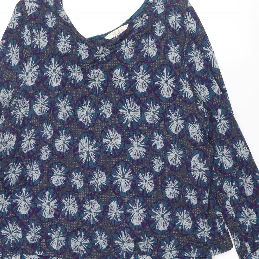 White Stuff Womens Multicoloured Geometric Viscose Shift Size 14 Boat Neck Pullover