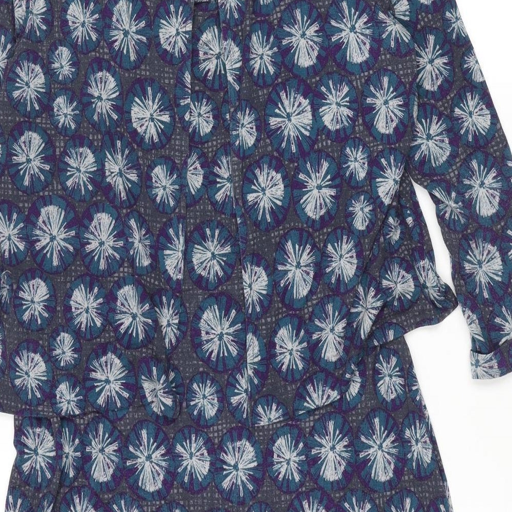 White Stuff Womens Multicoloured Geometric Viscose Shift Size 14 Boat Neck Pullover