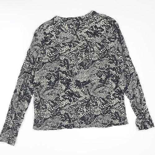 Only Womens Grey Animal Print Polyester Basic T-Shirt Size 10 V-Neck