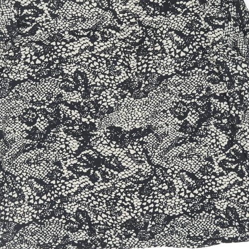 Only Womens Grey Animal Print Polyester Basic T-Shirt Size 10 V-Neck