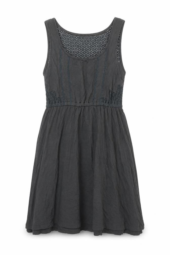 Front view of Element women’s grey viscose tank dress, size L, scoop neck pullover