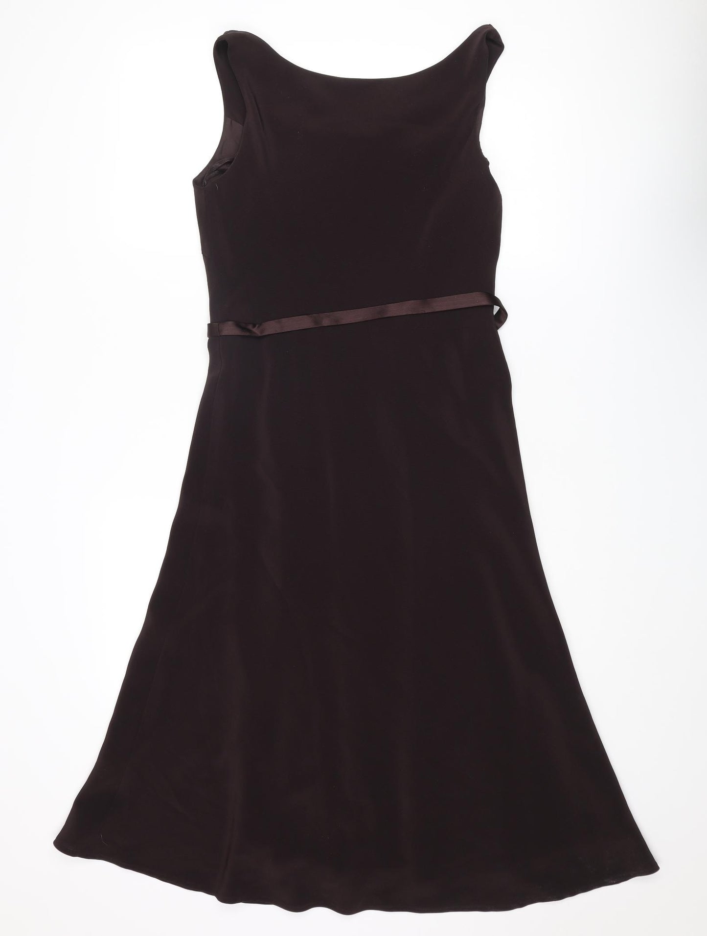 Monsoon Womens Brown Polyester A-Line Size 12 Cowl Neck Pullover