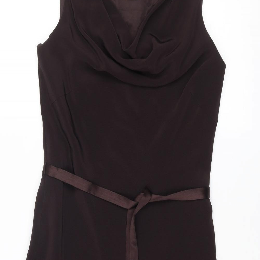 Monsoon Womens Brown Polyester A-Line Size 12 Cowl Neck Pullover