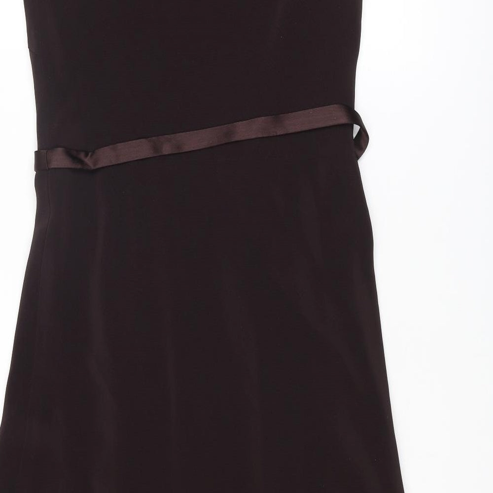 Monsoon Womens Brown Polyester A-Line Size 12 Cowl Neck Pullover