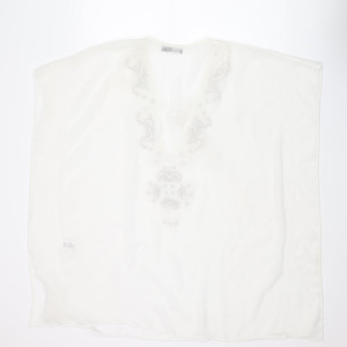 Boohoo Womens White Polyester Cover Up Size M - Tie