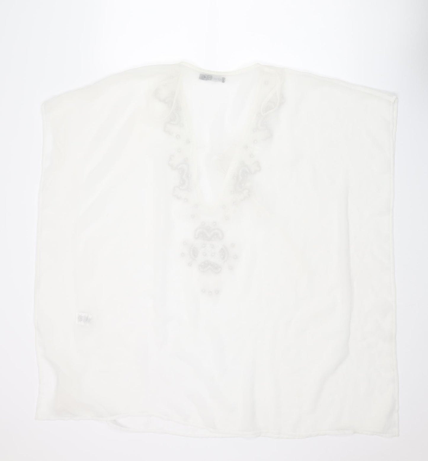 Boohoo Womens White Polyester Cover Up Size M - Tie