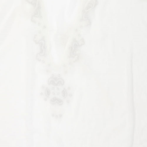 Boohoo Womens White Polyester Cover Up Size M - Tie