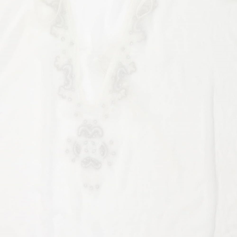 Boohoo Womens White Polyester Cover Up Size M - Tie