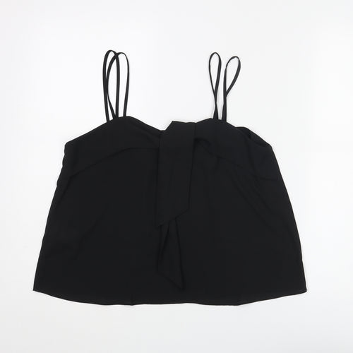 Mango Womens Black Polyester Camisole Tank Size M V-Neck