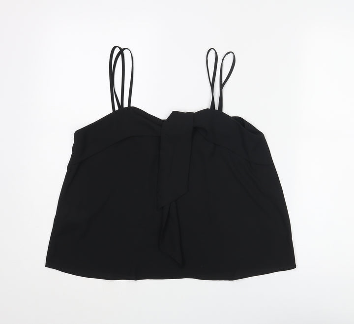Mango Womens Black Polyester Camisole Tank Size M V-Neck
