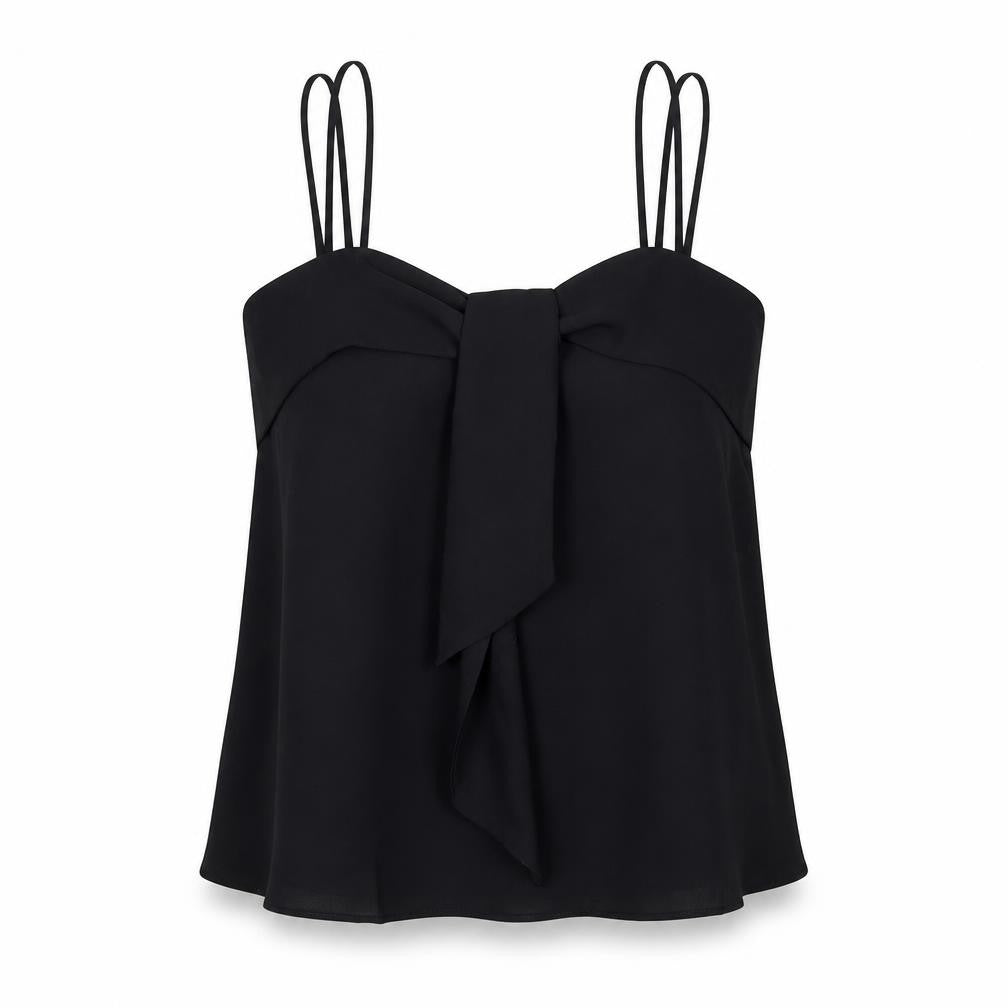 Mango Womens Black Polyester Camisole Tank Size M V-Neck