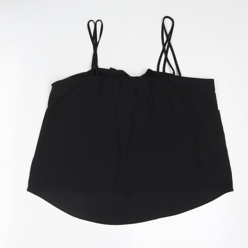 Mango Womens Black Polyester Camisole Tank Size M V-Neck