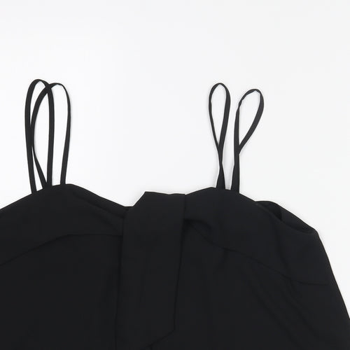 Mango Womens Black Polyester Camisole Tank Size M V-Neck