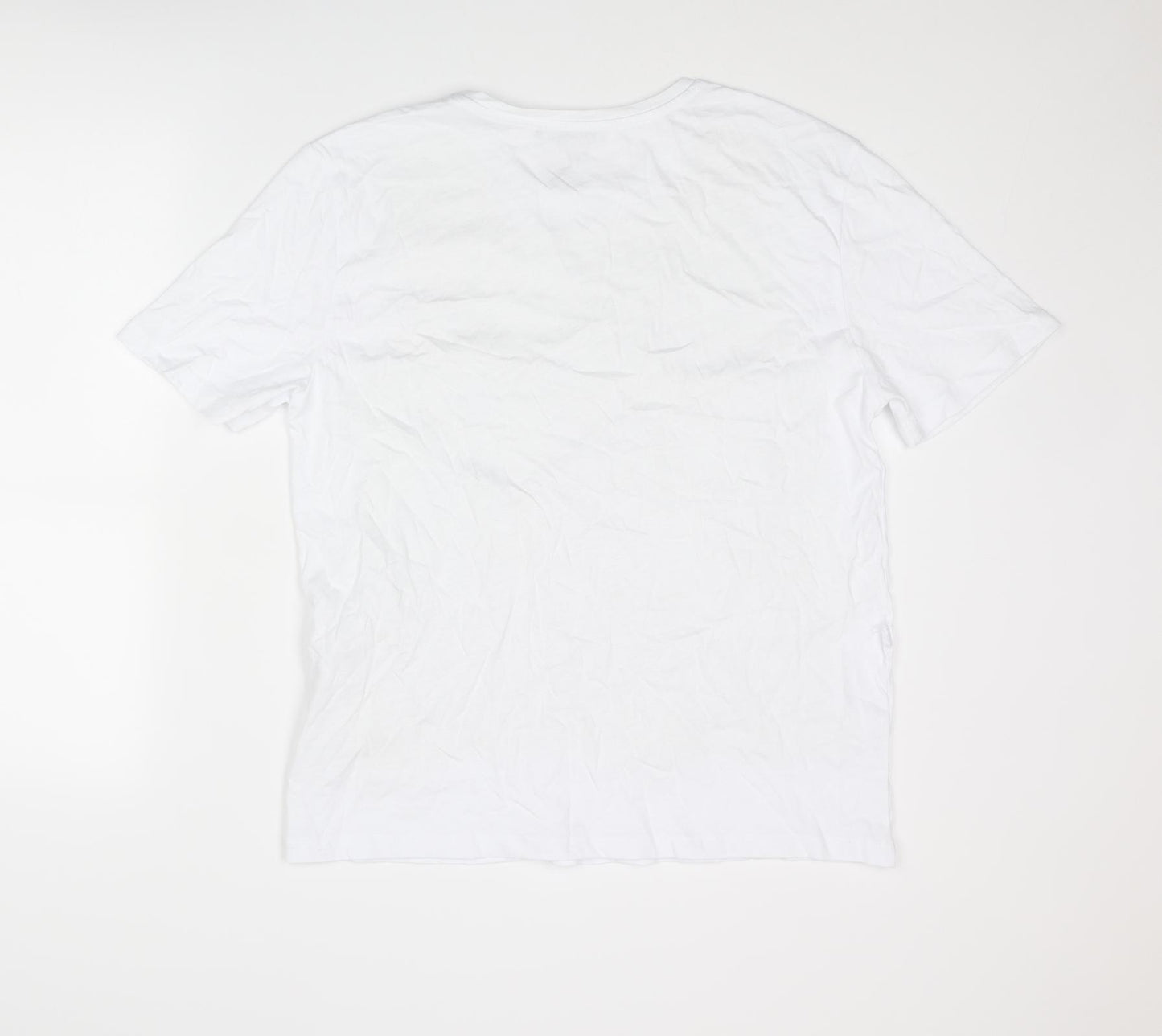 Zara Womens White Cotton Basic T-Shirt Size M Round Neck
