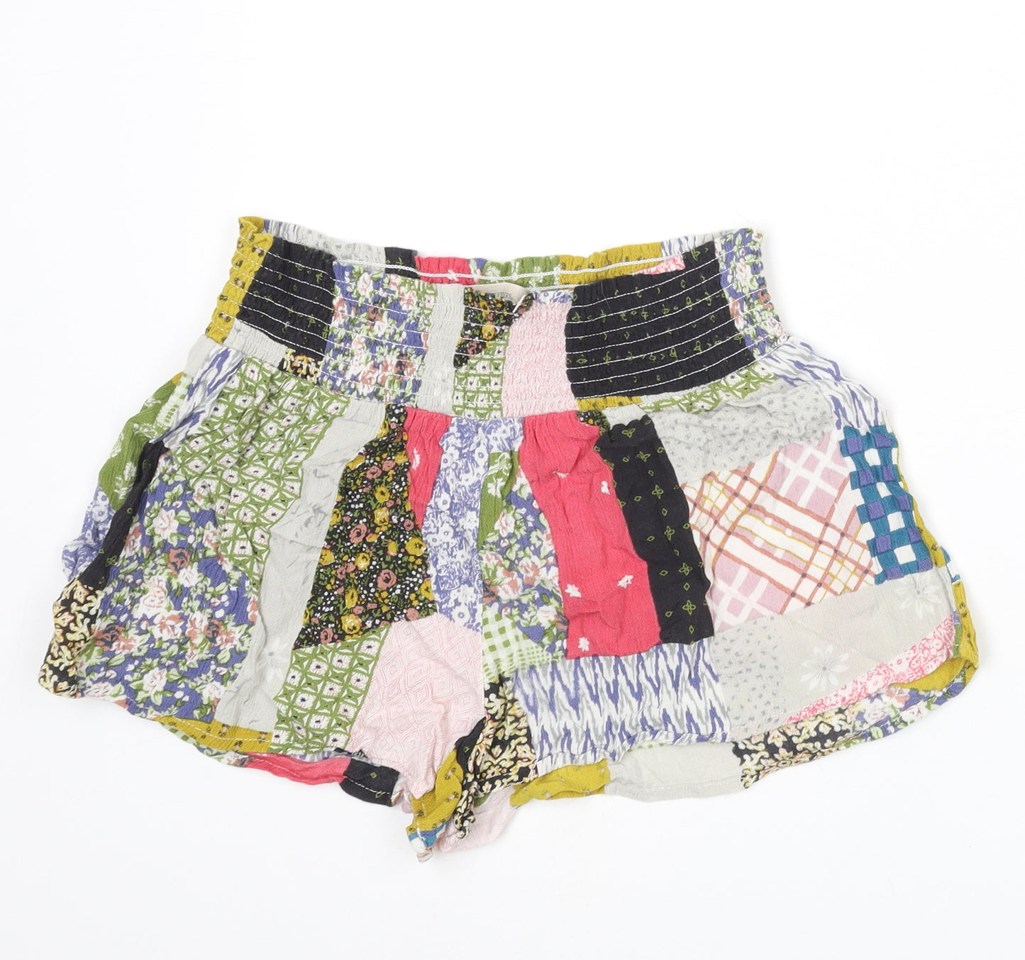 Urban Outfitters Womens Multicoloured Patchwork Viscose Bermuda Shorts Size S L3 in Regular