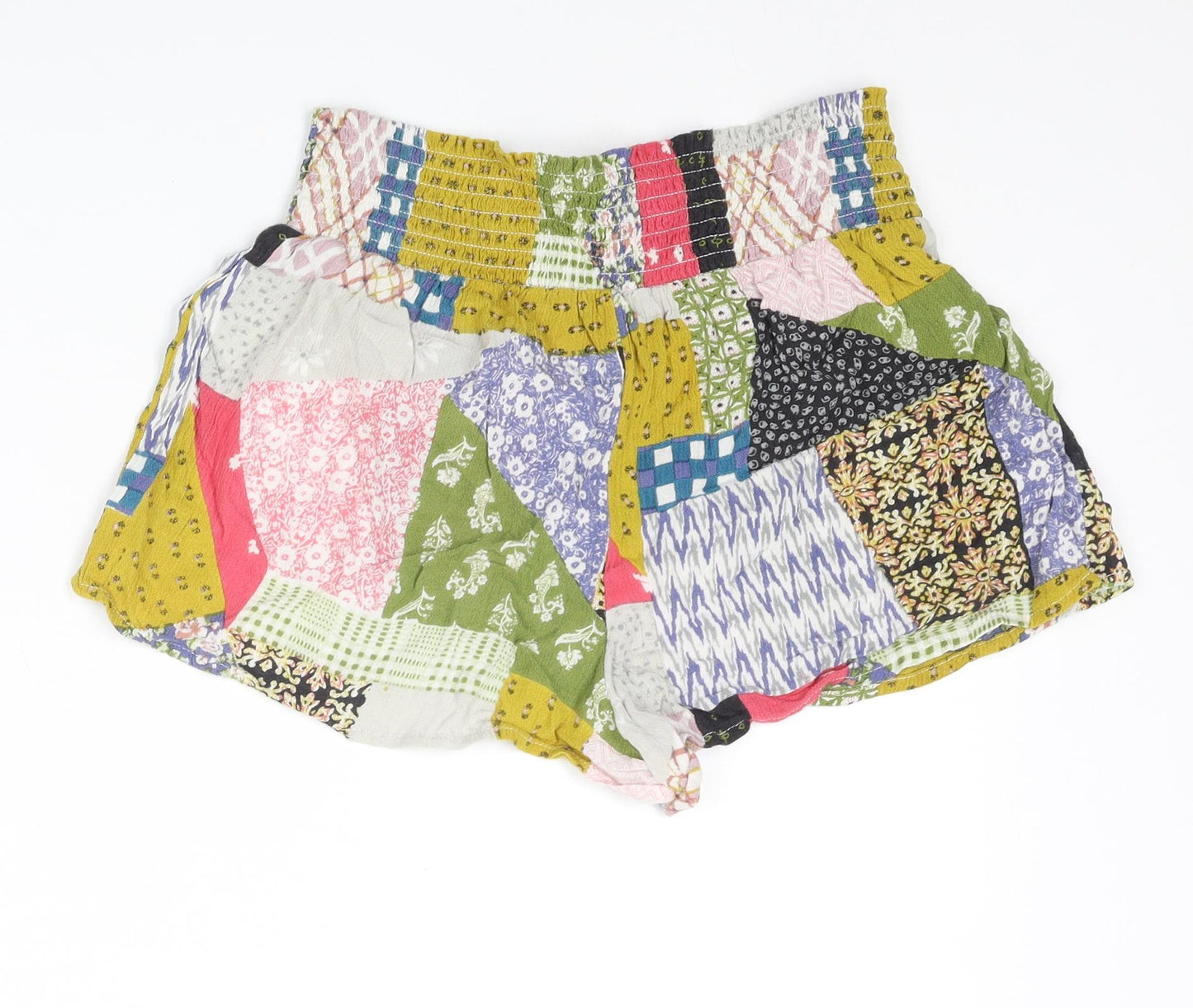 Urban Outfitters Womens Multicoloured Patchwork Viscose Bermuda Shorts Size S L3 in Regular