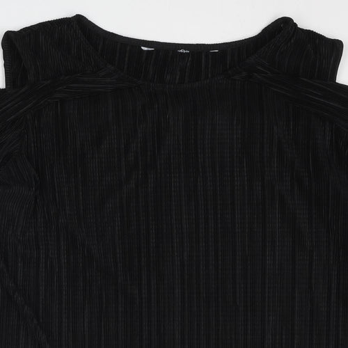 JD Williams Womens Black Polyester Basic Blouse Size 20 Round Neck - Cold Shoulder